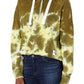 Calvin Klein Women's High Tide Tie-Dyed Cropped Hoodie Green Size Medium