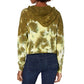 Calvin Klein Women's High Tide Tie-Dyed Cropped Hoodie Green Size Medium