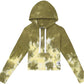 Calvin Klein Women's High Tide Tie-Dyed Cropped Hoodie Green Size Medium