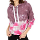 Calvin Klein Women's High Tide Tie-Dyed Cropped Hoodie Pink Size Small