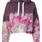 Calvin Klein Women's High Tide Tie-Dyed Cropped Hoodie Pink Size Small