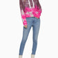 Calvin Klein Women's High Tide Tie-Dyed Cropped Hoodie Pink Size Small