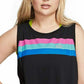 Nike Plus Women's Sportswear Graphic Printed Cotton Tank Top Black Size 2X