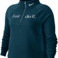 Nike Women's Plus Size Sportswear Shine 1/2-Zip Fleece Top Green Size Extra Large