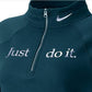Nike Women's Plus Size Sportswear Shine 1/2-Zip Fleece Top Green Size Extra Large