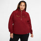 Nike Wome's Plus Size Sportswear Shine 1/2-Zip Fleece Top Red Size 2X