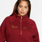 Nike Wome's Plus Size Sportswear Shine 1/2-Zip Fleece Top Red Size 2X