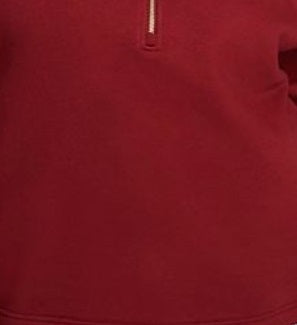 Nike Wome's Plus Size Sportswear Shine 1/2-Zip Fleece Top Red Size 2X