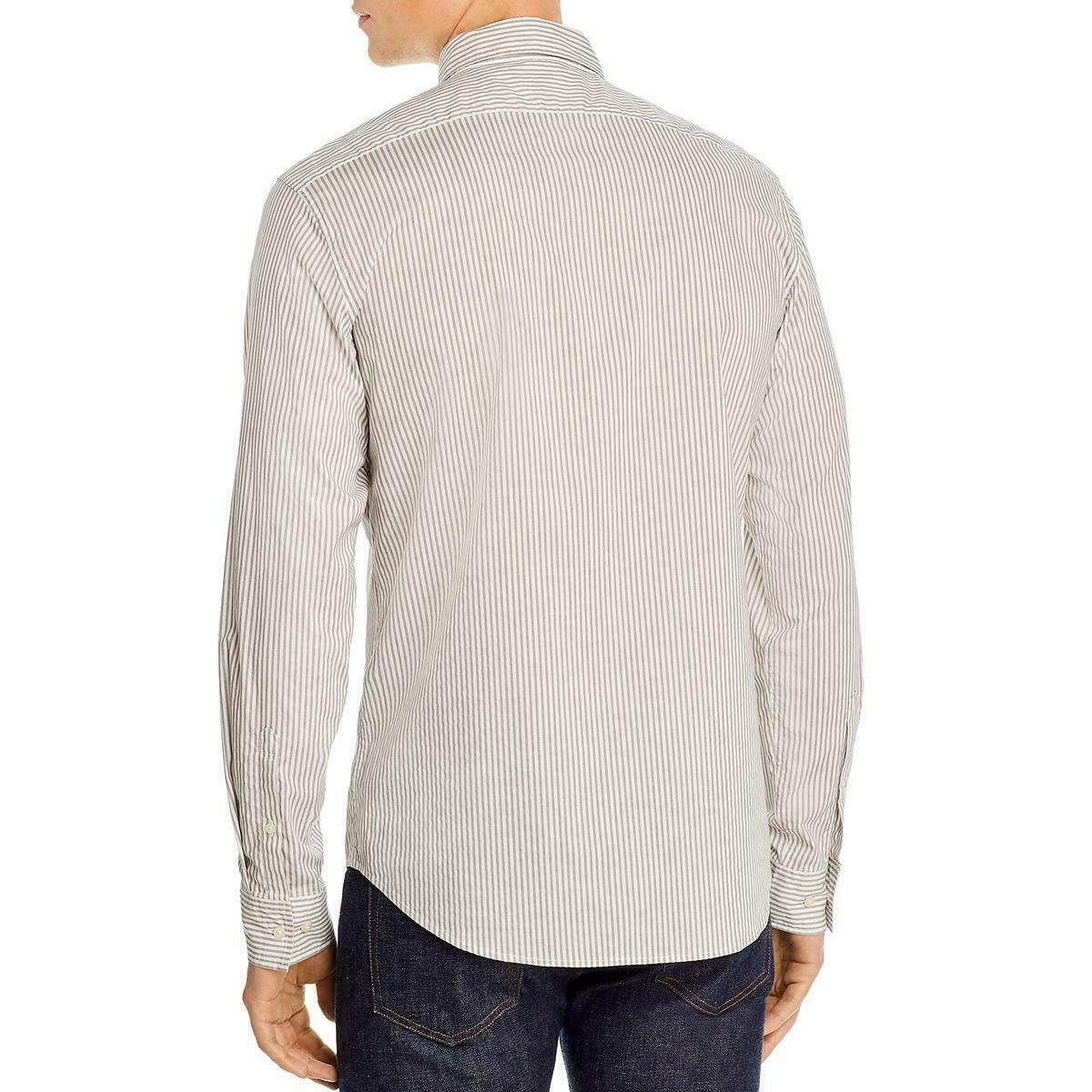 Michael Kors Men's Pin-Stripe Slim Fit Button-Down Shirt Gray Size XX-Large
