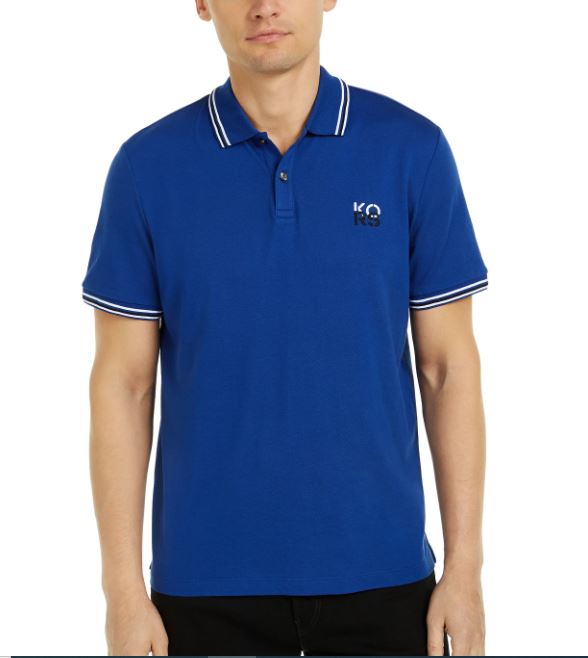Michael Kors Men's Cotton Piqué Polo Shirt Twlight Blue Size Large