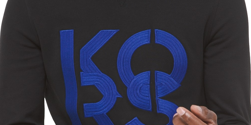 Michael Kors Men's Stacked Logo Sweatshirt Black Size Extra Large