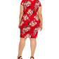Almost Famous Women's Plus Size Trendy Surplice Printed Dress Red Size 3X