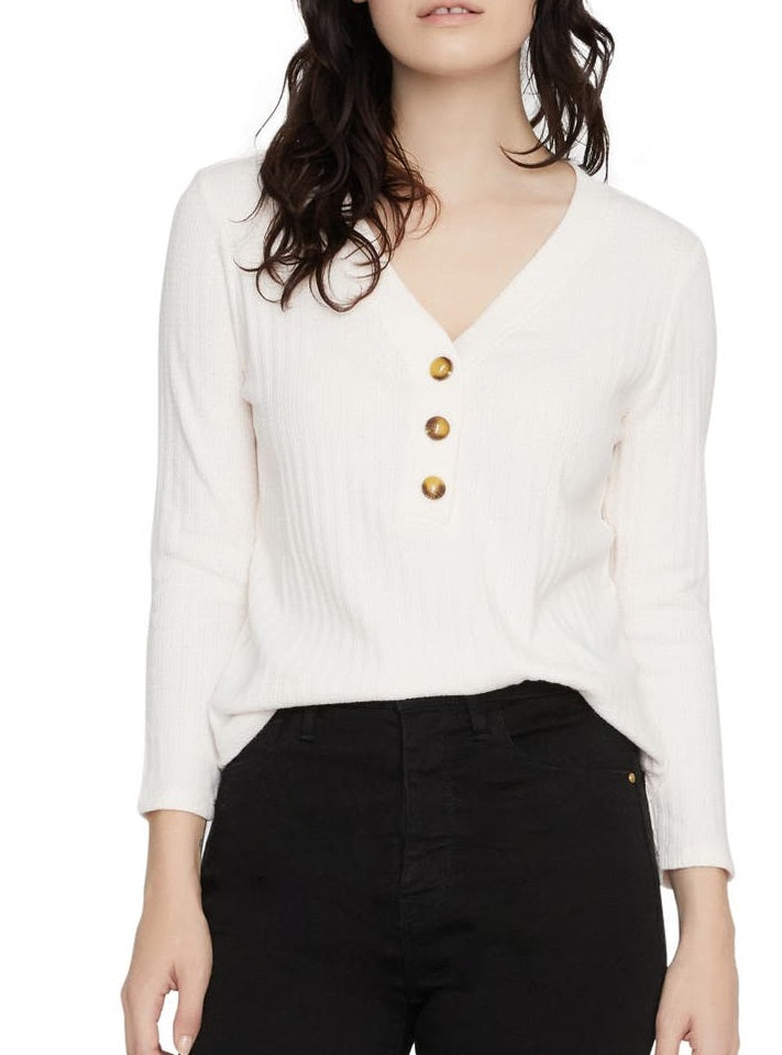 Sanctuary Women's Aiden Button-Up Top Ivory Size Medium