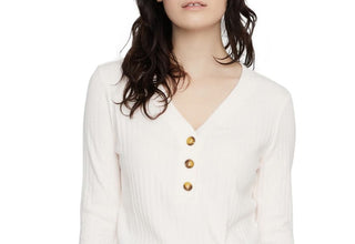 Sanctuary Women's Aiden Button-Up Top Ivory Size Medium