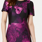 Calvin Klein Women's Petite Floral Puff Sleeve Sheath Dress Purple Size 1