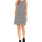 Calvin Klein Women's Petite Fringe Tweed Shift Dress Med Gray Size 8