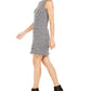 Calvin Klein Women's Petite Fringe Tweed Shift Dress Med Gray Size 8
