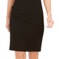 Calvin Klein Women's Petite Imitation Pearl-Trim Sheath Dress Black Size 8 P