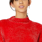 Sanctuary Women's Chenille Mock Neck Sweater Bright Red Size Small