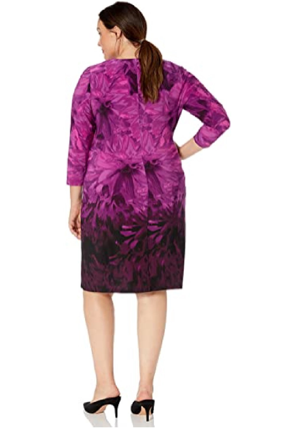Calvin Klein Women's Plus Size Three-Quarter-Sleeve Mock-wrap Dress Pink Size 20 W