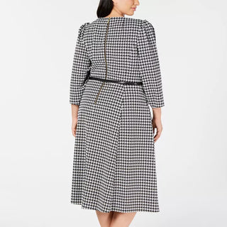 Calvin Klein Women's Plus Size Belted Fit & Flare Dress Gray Size 18W