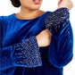 Calvin Klein Women's Plus Size Bling Bell-Sleeve Velvet Dress Blue Size 18W