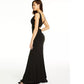Emerald Sundae Juniors' Women's V-Neck Cutout Maxi Dress Black Size Small