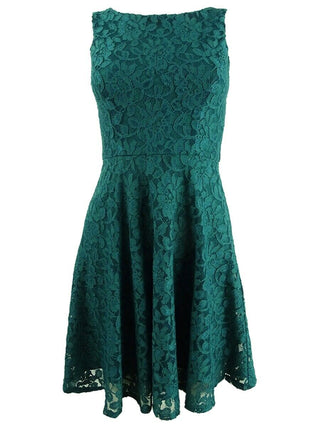 Speechless Juniors' Lace Fit & Flare Tank Dress Green Size Extra Small