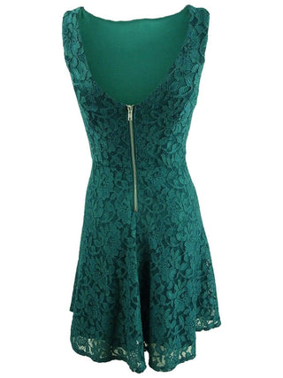 Speechless Juniors' Lace Fit & Flare Tank Dress Green Size Extra Small