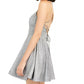 Speechless Juniors' Shimmer Lace-Back Dress Silver Size 1