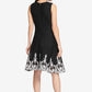 DKNY Women's Sleeveless Embroidered Fit & Flare Dress Black Size 4