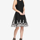 DKNY Women's Sleeveless Embroidered Fit & Flare Dress Black Size 4