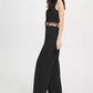 DKNY  Women's  Tie Neck Leopard Belt Jumpsuit Black Size 14