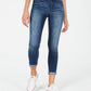Indigo Rein Juniors' Cuffed Cropped Skinny Jeans Med Blue Size 1