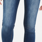 Indigo Rein Juniors' Cuffed Cropped Skinny Jeans Med Blue Size 1