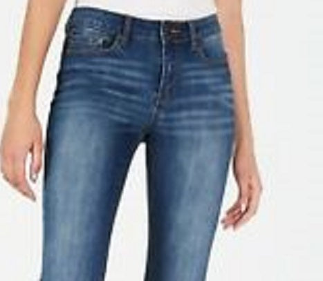 Indigo Rein Juniors' Cuffed Cropped Skinny Jeans Blue Size 7