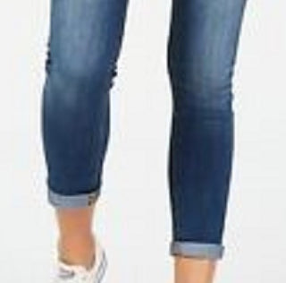 Indigo Rein Juniors' Cuffed Cropped Skinny Jeans Blue Size 7