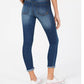 Indigo Rein Junior's Cuffed Cropped Skinny Jeans Blue Size 1