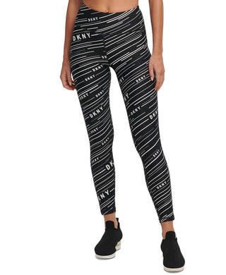 DKNY Women's Printed High-Waist Leggings Black Size Extra Small