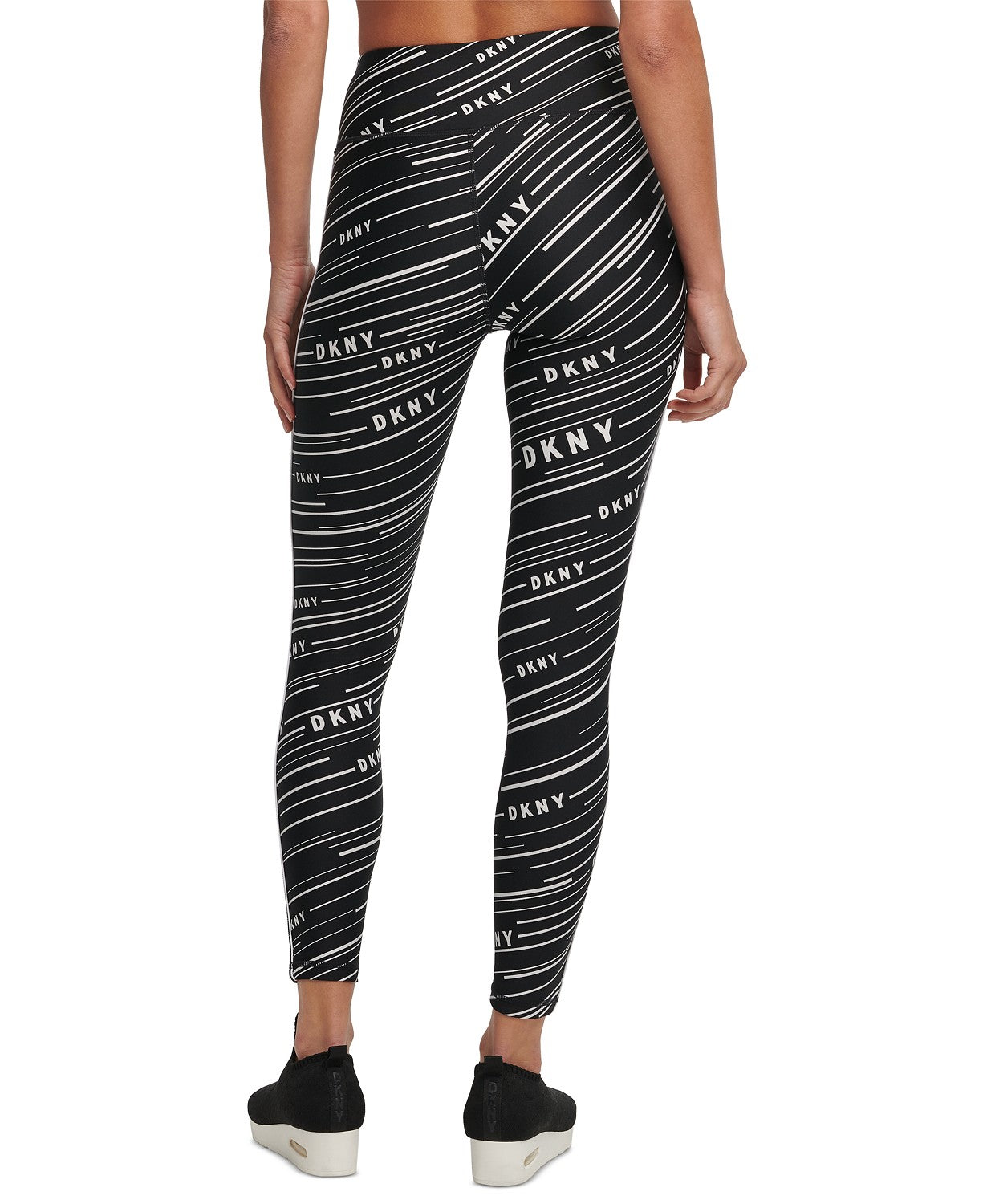 DKNY Women's Printed High-Waist Leggings Black Size Extra Small