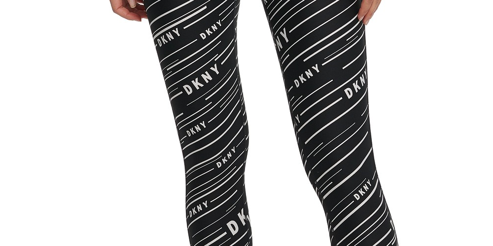 DKNY Women's Printed High-Waist Leggings Black Size Extra Small