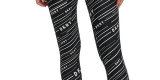 DKNY Women's Printed High-Waist Leggings Black Size Extra Small