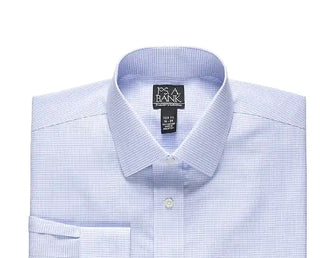 Ralph Lauren Men's Non-Iron Regular Fit Micro-Gingham Dress Shirt Blue Size 17x34-35