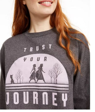 Disney Junior's Frozen Journey Long Sleeved Graphic T-Shirt By Mad Engine Charcoal Size Small