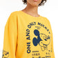 Mad Engine Disney Juniors' Mickey Mouse Graphic Sweatshirt Gold Size Large