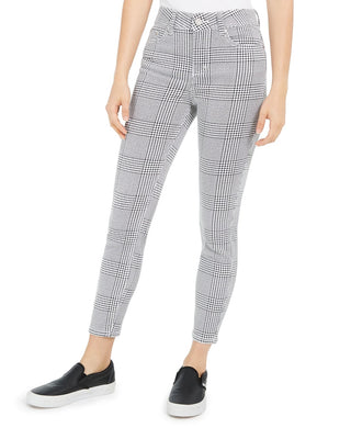 Indigo Rein Junior's Houndstooth Ankle Jeans Black Size 5