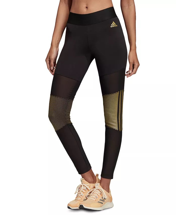 Adidas Women's Glam Colorblocked Leggings Black Size Small