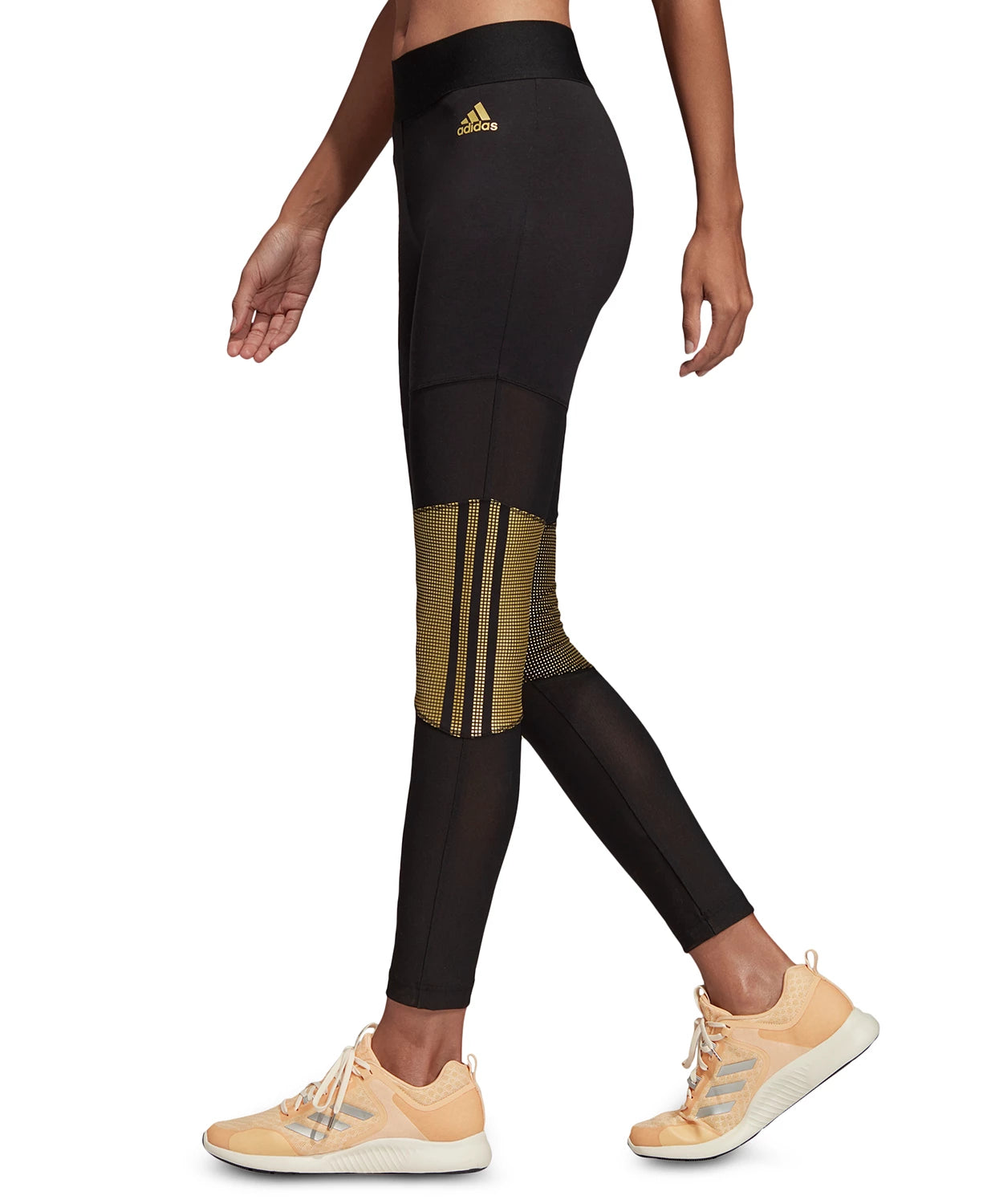 Adidas Women's Glam Colorblocked Leggings Black Size Small