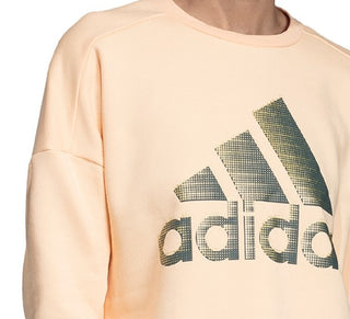Adidas Women's Glam-Logo Sweatshirt Orange Size Small