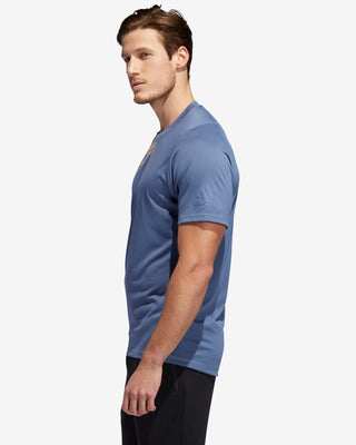 Adidas Men's FreeLift Badge of Sport Graphic Tee Blue Size Small